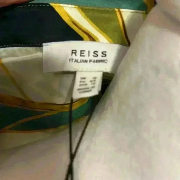 Reiss - NWT - Palm Print Blouse - Green - Picture 6 of 6